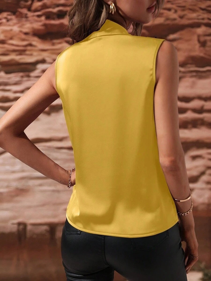 Damen elegantes Oberteil mit Wickeldesign und gerafftem Schnitt Drune