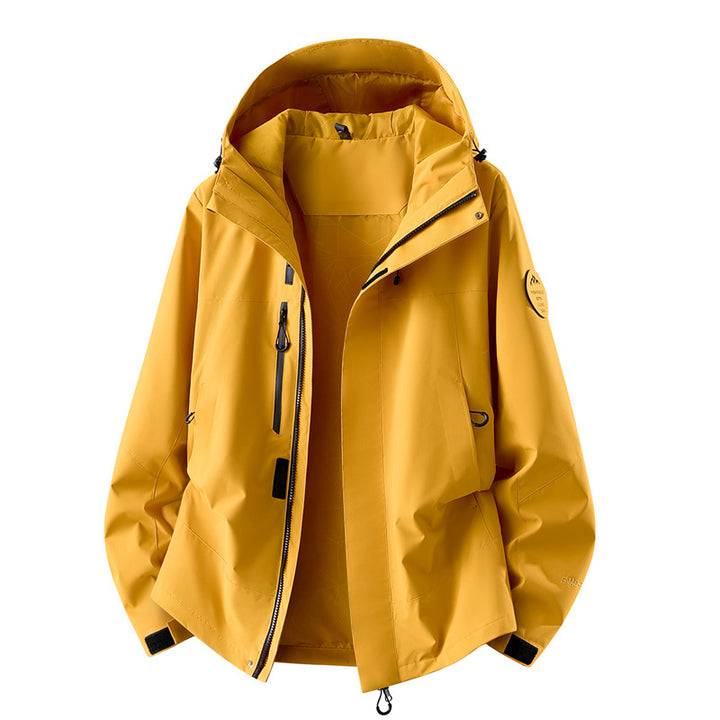 Damen technische dreilagige Softshell-Regenjacke mit getapten Nähten und Multifunktions-Taschen Drune