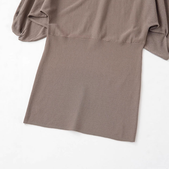 Damen Midikleid mit weitem Poncho-Oberteil und Ballonärmeln Drune