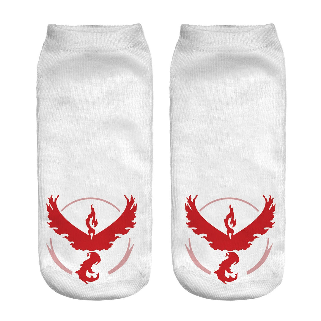 Unisex Niedrige Ankle-Socken mit Cartoon-Monster-Gesicht und weichem Baumwollmix Drune