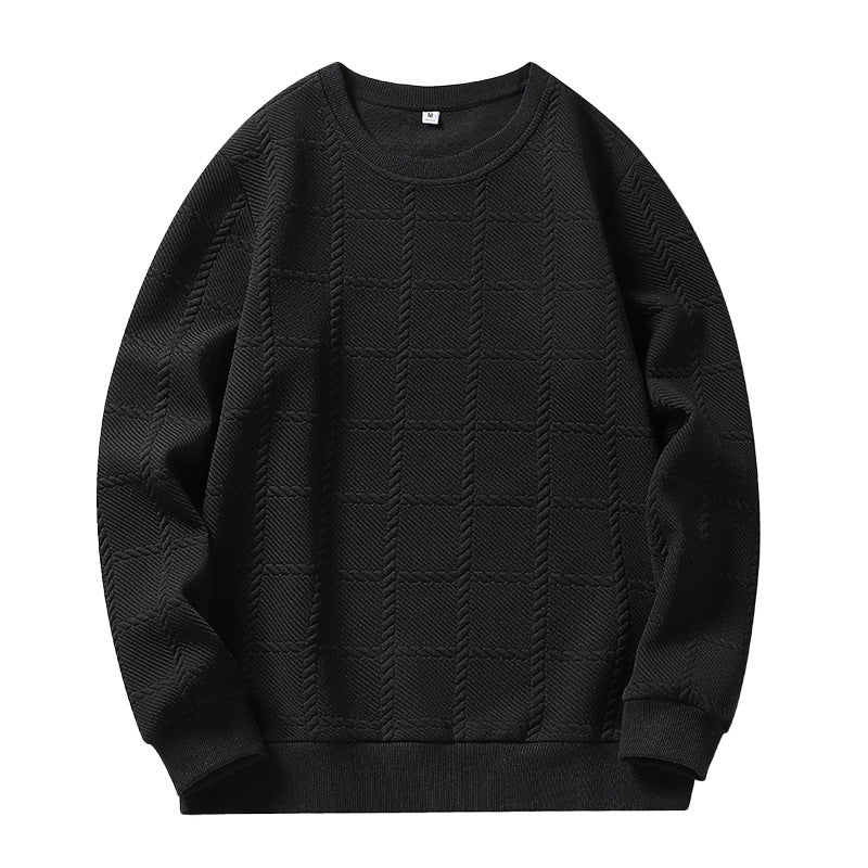 Herren Feinstrukturierter Rundhals‑Strickpullover mit Karomuster und lässigem Schnitt Drune