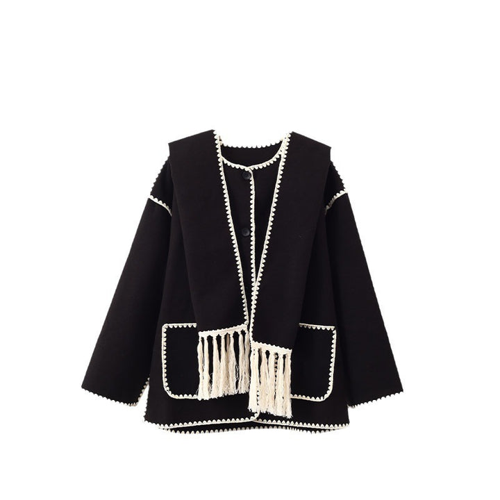 Damen Elegante und komfortable Wolle-Mantel Drune