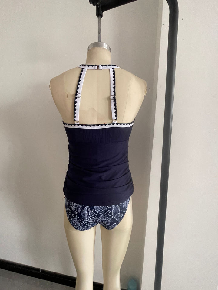 Damen Tankini mit modernem Rüschensaum und floralem Design Drune