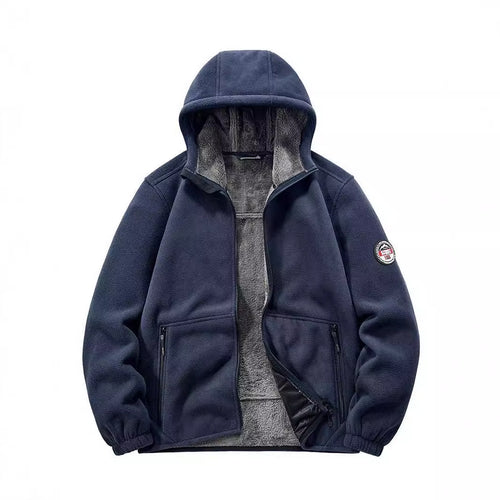 Herren Isolierte Fleece-Hoodiejacke mit Sherpa-Innenfutter und Zwei-Wege-Reißverschluss Drune