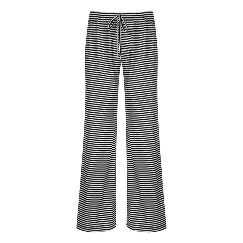 Damen nan leichte Jersey Loungehose mit Tunnelzug und weitem Bein Drune