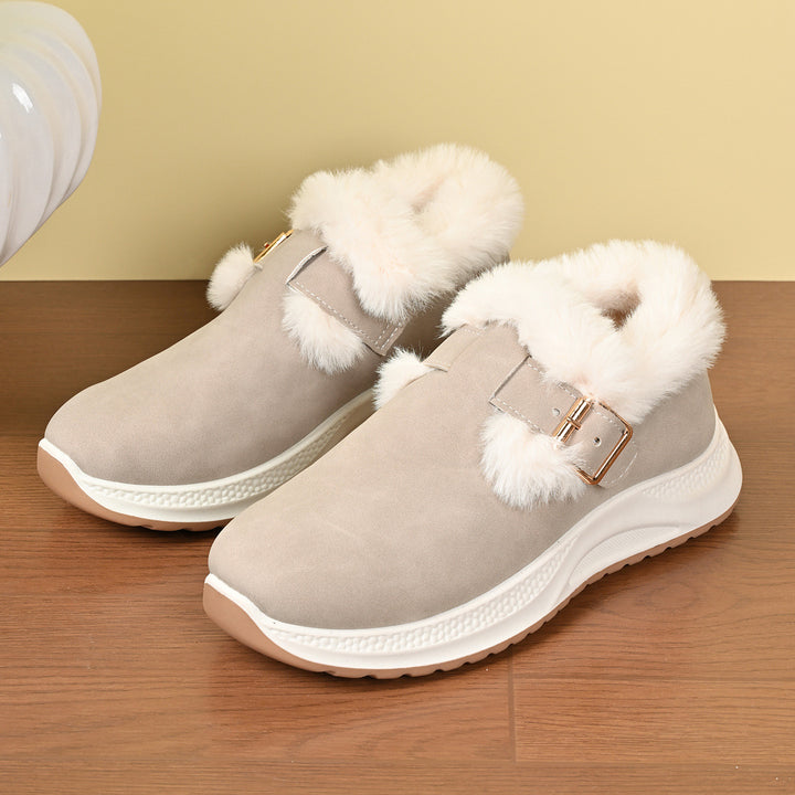 Drune | Plüsch-Fell kurze Stiefel für Damen – Gemütlicher & stylischer Komfort