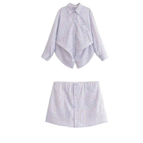 Damen Oversize-Hemdbluse mit feinen Längsstreifen, Brusttasche und abgerundetem Saum Drune