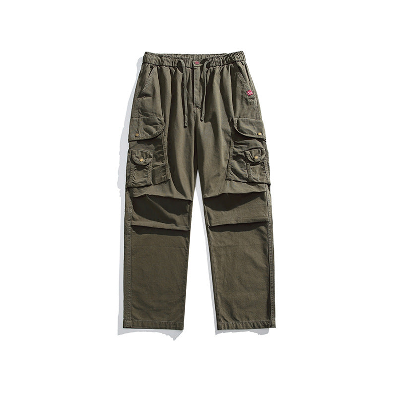 Herren Utility-Cargohose mit elastischem Bund, Mehrfach-Taschen und entspannter Passform Drune