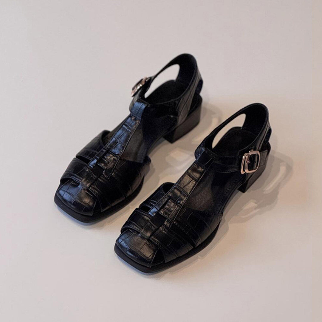 Damen Slingback Sandalen mit stilvollem Krokodillederdesign Drune