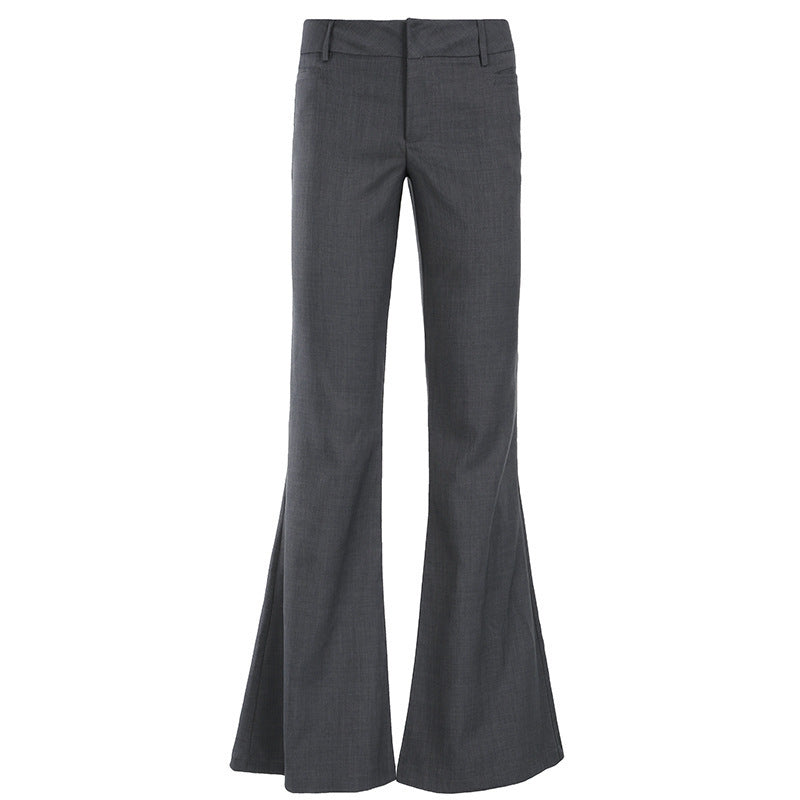 Damen Elegante Stretch‑Schlaghose mit hoher Taille, ausgestelltem Glockenbein und Bügelfalte Drune