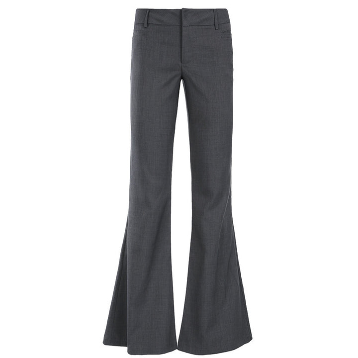 Damen Elegante Stretch‑Schlaghose mit hoher Taille, ausgestelltem Glockenbein und Bügelfalte Drune