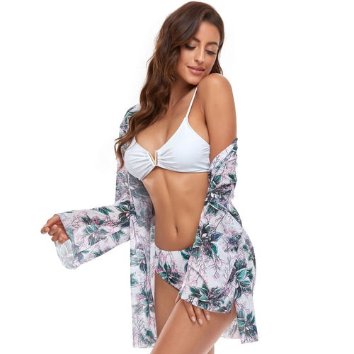 Damen Bikiniset mit transparenter Strandtunika Drune
