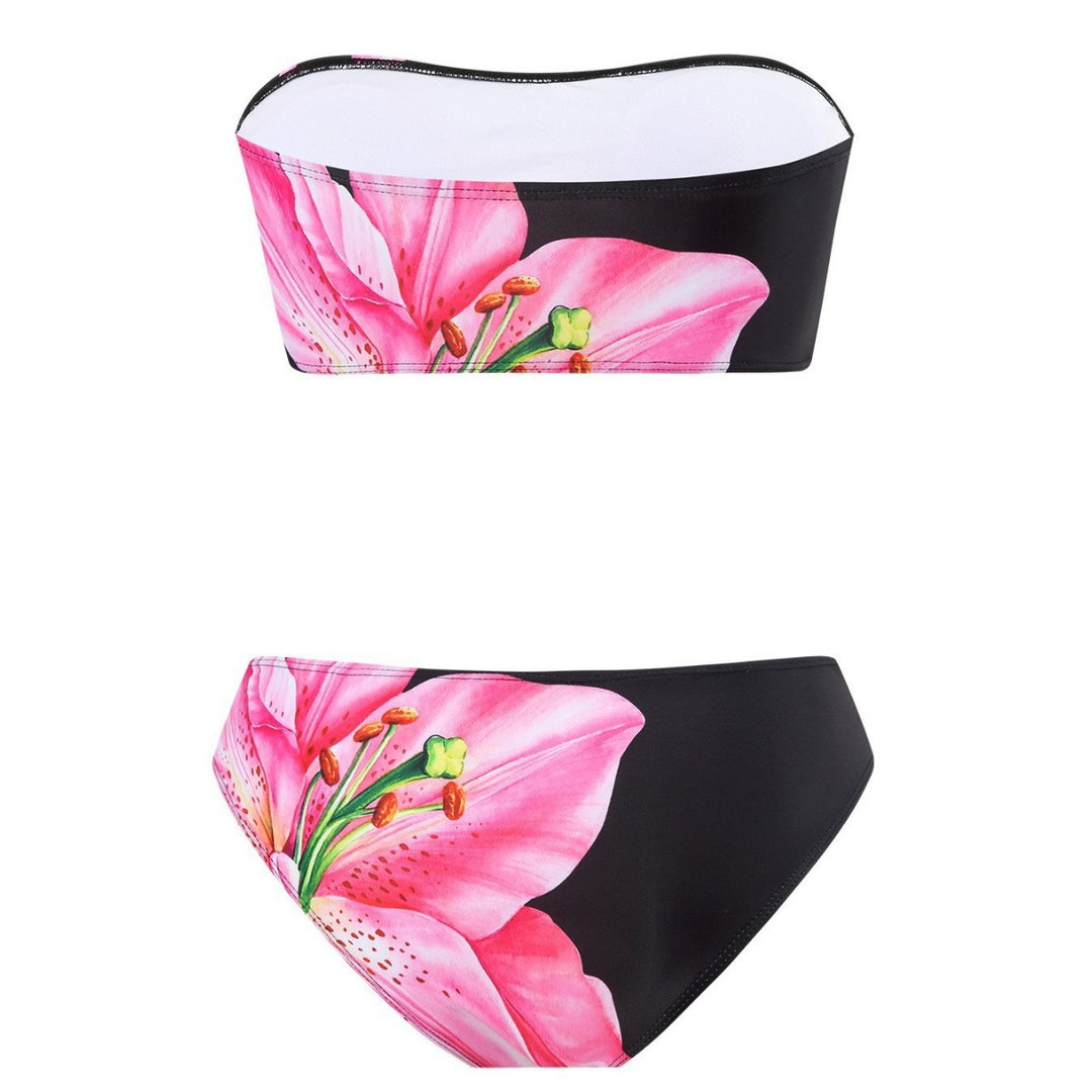 Damen Elegante Strandmode mit Blütenmuster Drune