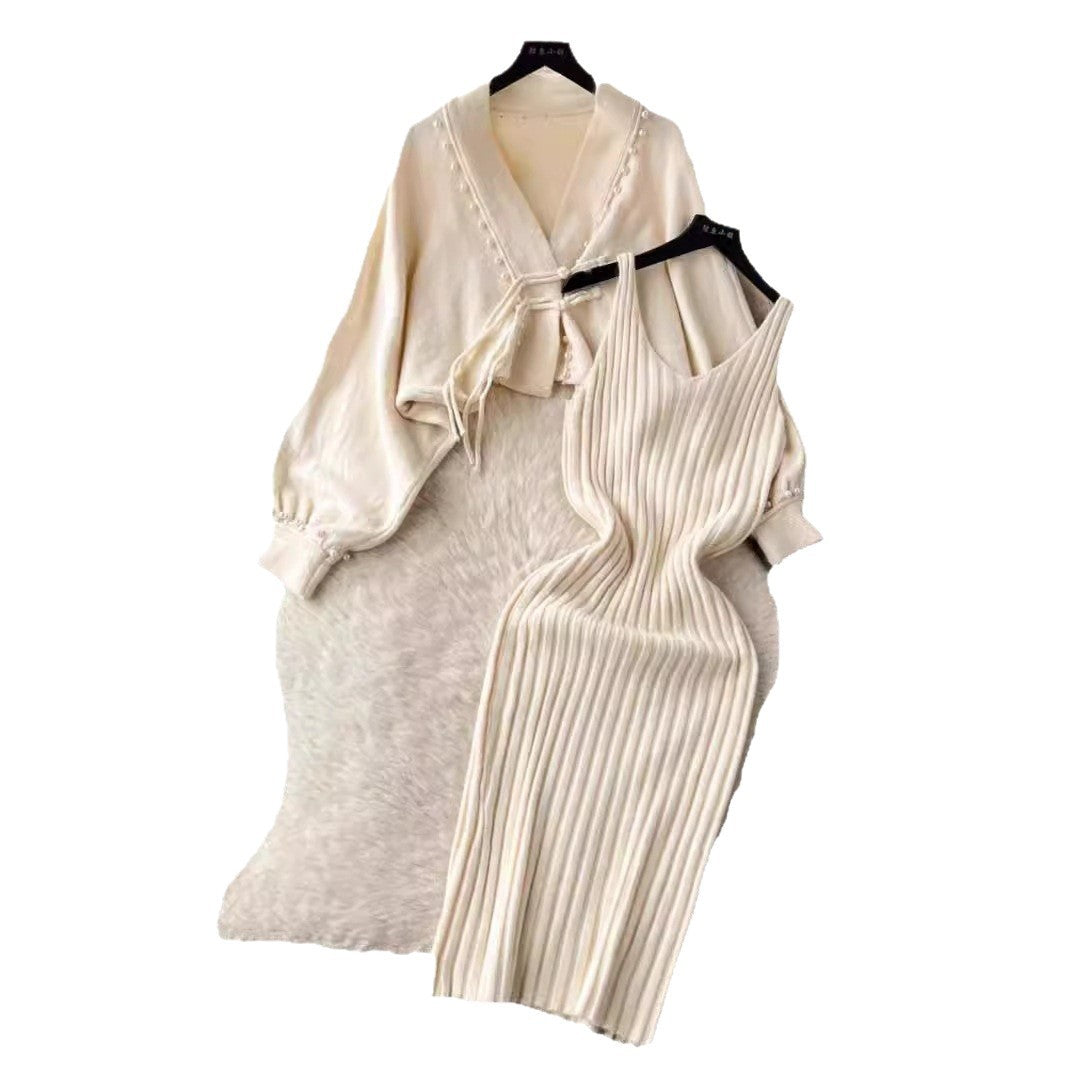 Damen Elegantes Strickset mit Rib-Design Drune
