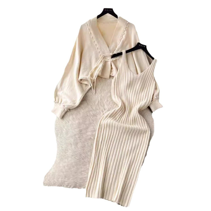 Damen Elegantes Strickset mit Rib-Design Drune