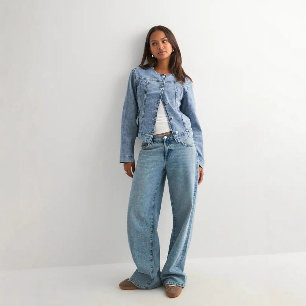 Damen zeitlose Denim-Jacke im modernen Schnitt Drune