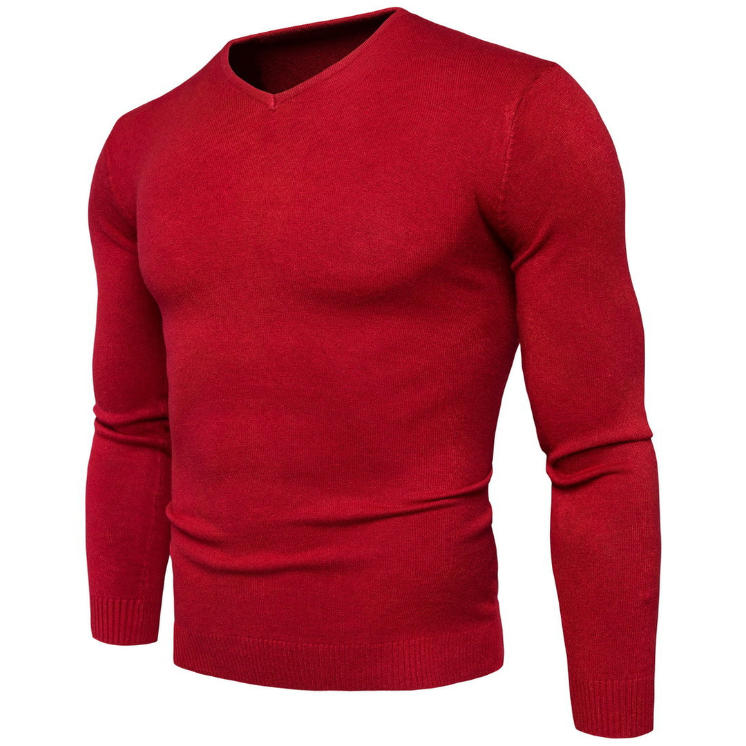 Herren feiner V-Ausschnitt Pullover aus hochwertiger Baumwolle Drune