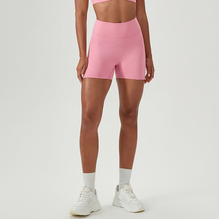 Damen Hoch geschnittene Sportshorts mit elastischem Bund und feuchtigkeitsableitendem Material Drune
