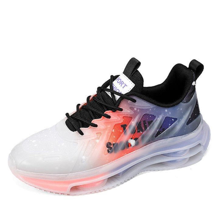Unisex futuristische luftgepolsterte Sneaker mit transparentem TPU‑Obermaterial und sichtbarer Hohlkern‑Plateausohle Drune