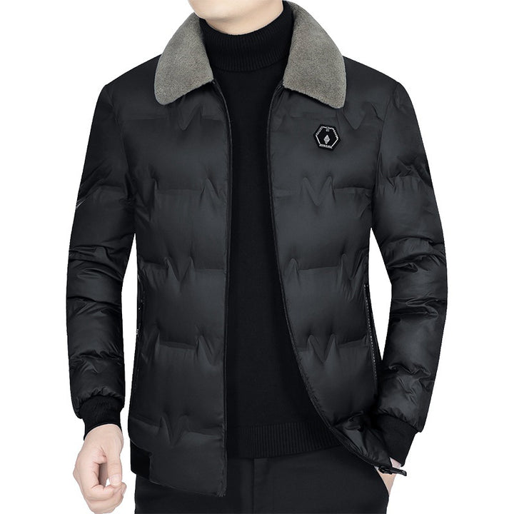 Herren Gesteppte Winterjacke mit Kunstfellkragen und Thermofüllung Drune