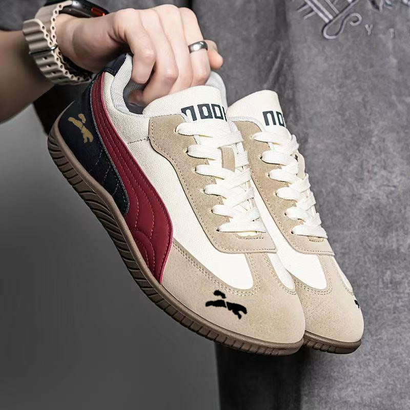 Herren Retro-Lowtop-Sneaker aus Wildlederimitat mit kontrastierendem Seitenstreifen und profilierter Gummisohle Drune