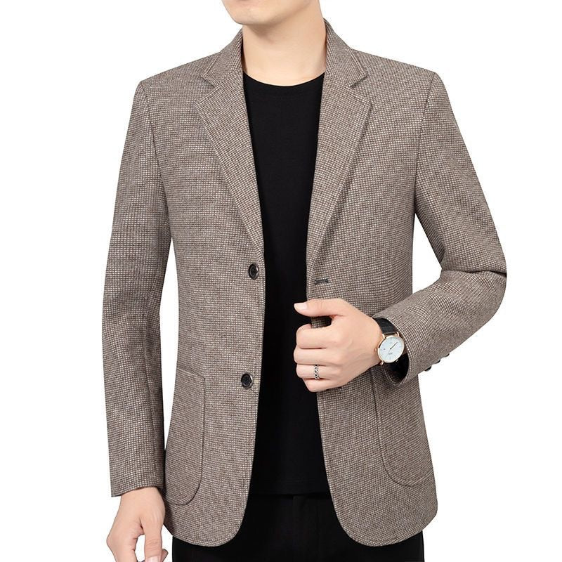 Herren Slim Fit Sakko mit feiner Struktur und klassischer Knopfleiste Drune