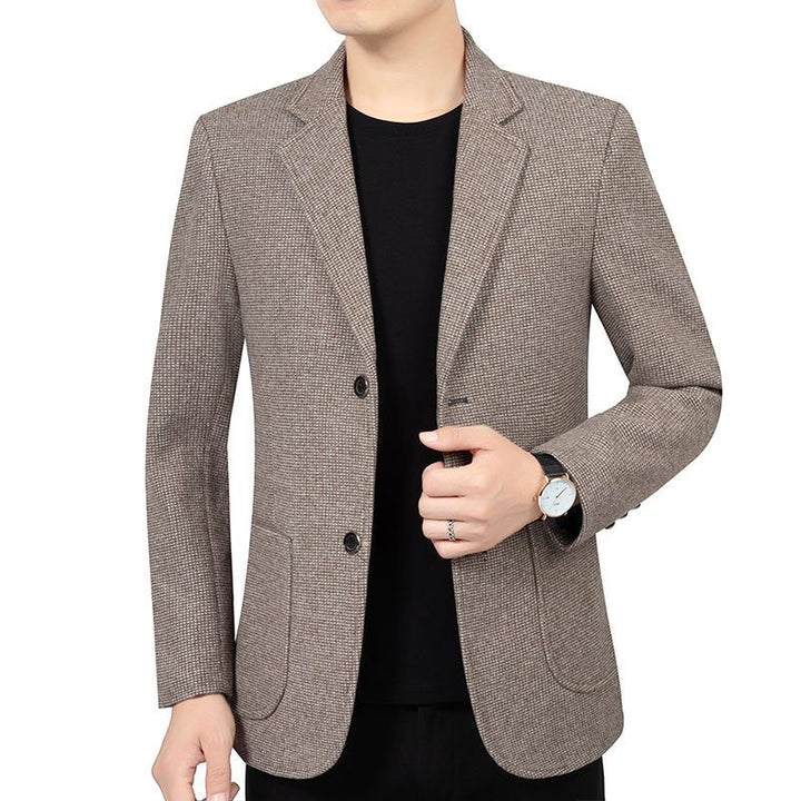 Herren Slim Fit Sakko mit feiner Struktur und klassischer Knopfleiste Drune