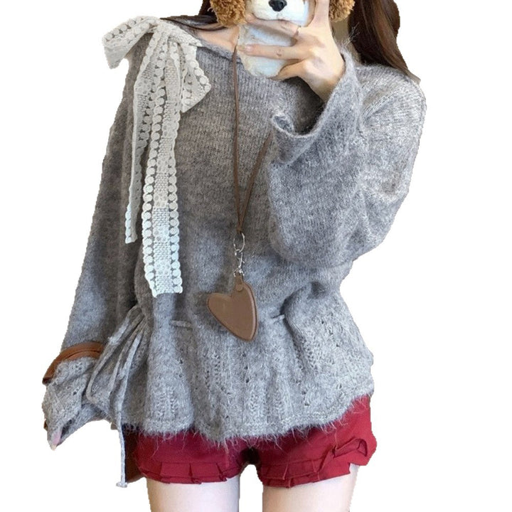 Damen Lässiger Strickpullover mit modischen Details Drune