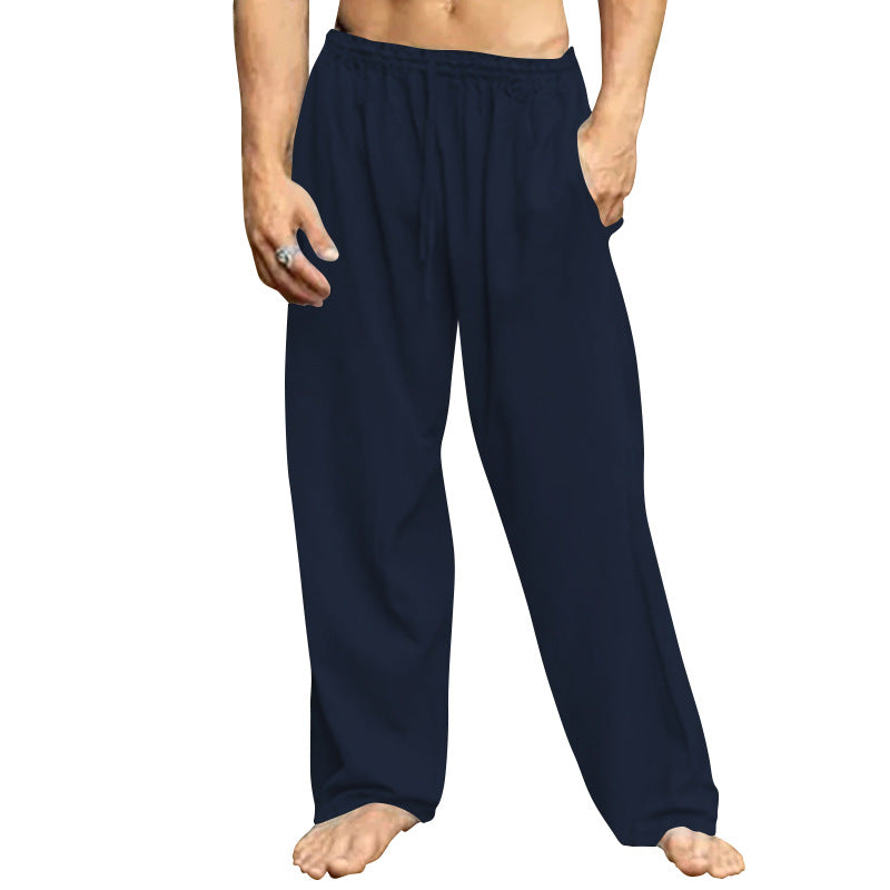 Herren nan Relaxhose mit weitem Bein elastischem Tunnelzugbund und seitlichen Eingrifftaschen Drune
