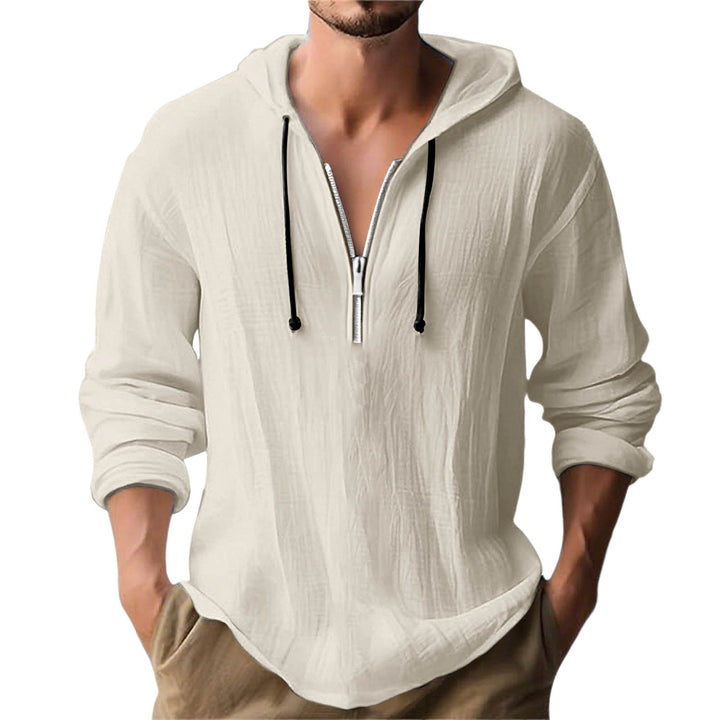 Herren lässiger Kapuzenpullover mit Reißverschluss Drune
