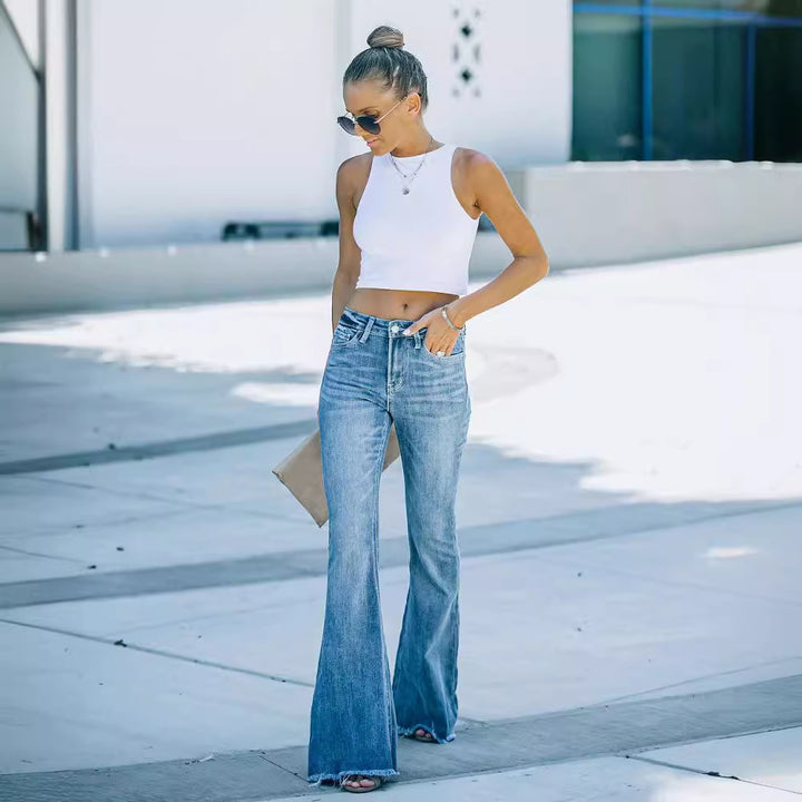 Damen Bootcut Jeans Drune