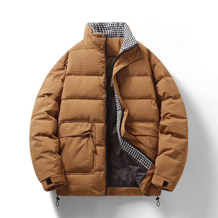 Herren Wattierte Steppjacke mit Hahnentritt-Innenfutter und verstellbarem Saum Drune
