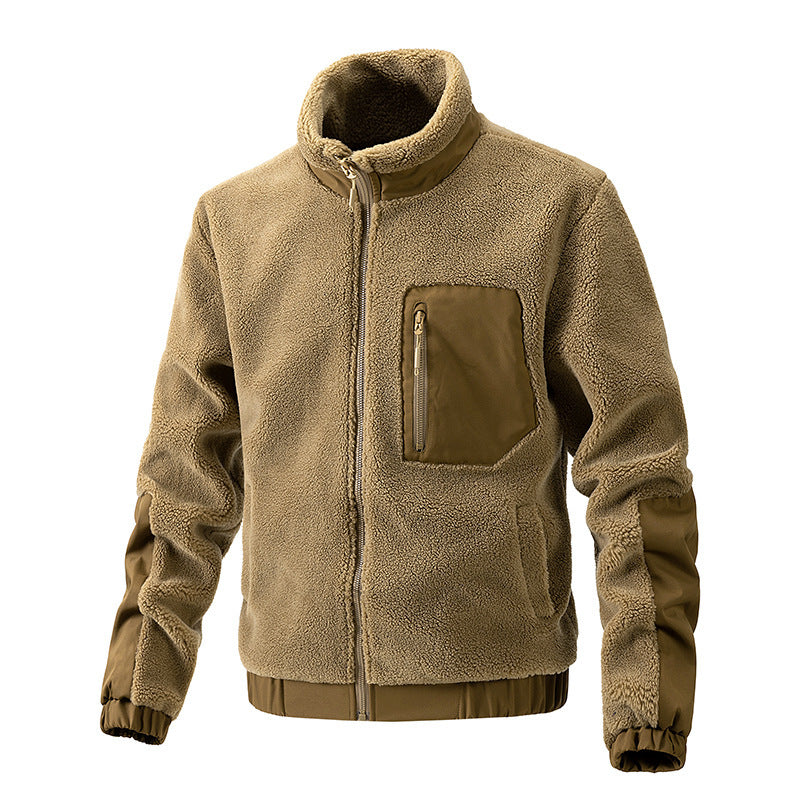 Herren Kuschelige Fleecejacke mit hohem Kragen Drune