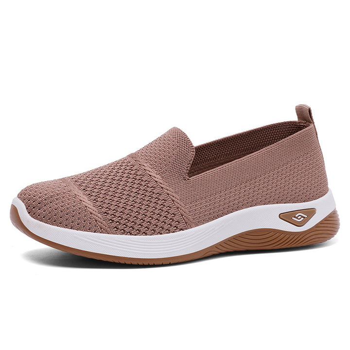 Damen nan gestrickter Slip-On Komfortsneaker mit sockenähnlicher Passform, atmungsaktivem Strickoberteil und stoßdämpfender EVA-Zwischensohle Drune