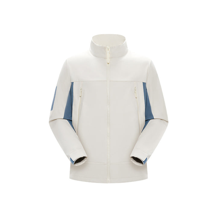 Herren Hybrid-Softshelljacke im Urban-Tech-Look mit hohem Stehkragen und verdecktem Reißverschluss Drune