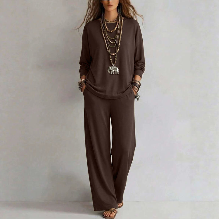 Damen Loungewear-Set mit weitem Bund und Oversize-Langarmshirt Drune