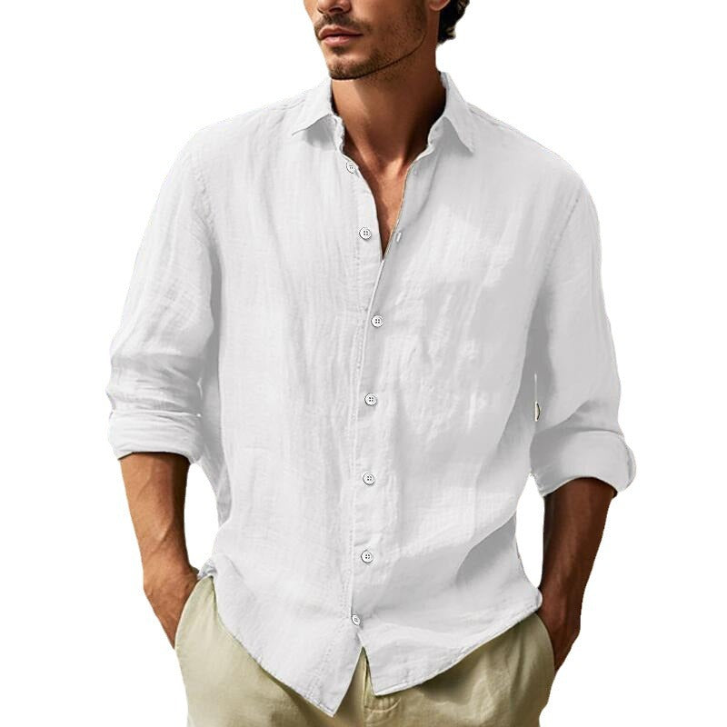 Herren hemd mit luftiger Passform und eleganter Knopfleiste Drune