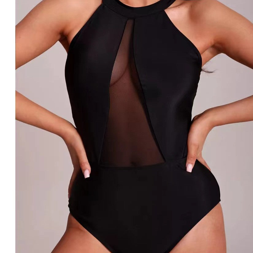 Damen Einteiliger Badeanzug mit transparenten Einsätzen Drune