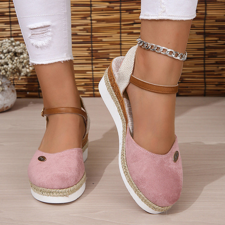 Damen Wedge-Pantoletten mit elastischen Riemen und komfortabler Fußbettgestaltung Drune