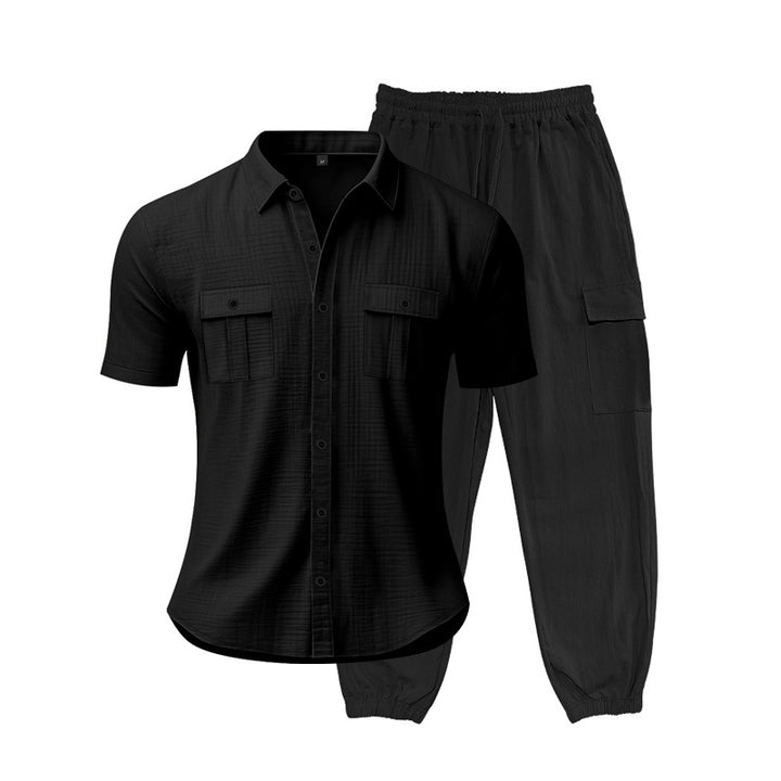 Herren lässiges Freizeitanzug mit praktischen Taschen Drune