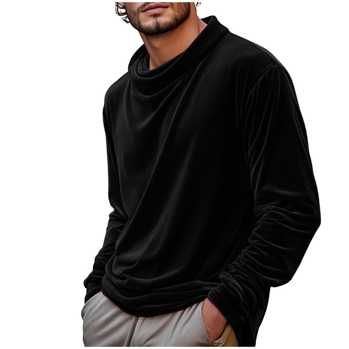Herren Samt-Langarmshirt mit Schalkragen Drune