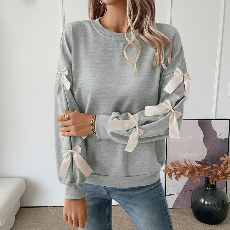 Damen Crop-Pullover mit Schleifen-Details Drune