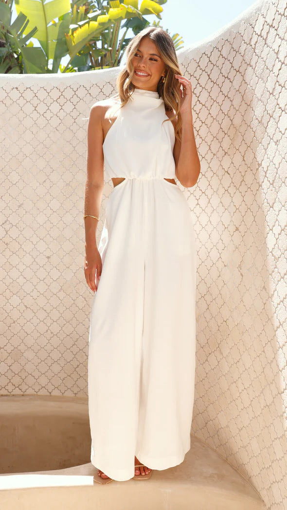Damen Jumpsuit mit seitlichen Cut-Outs und komfortablem Weitbein-Design Drune