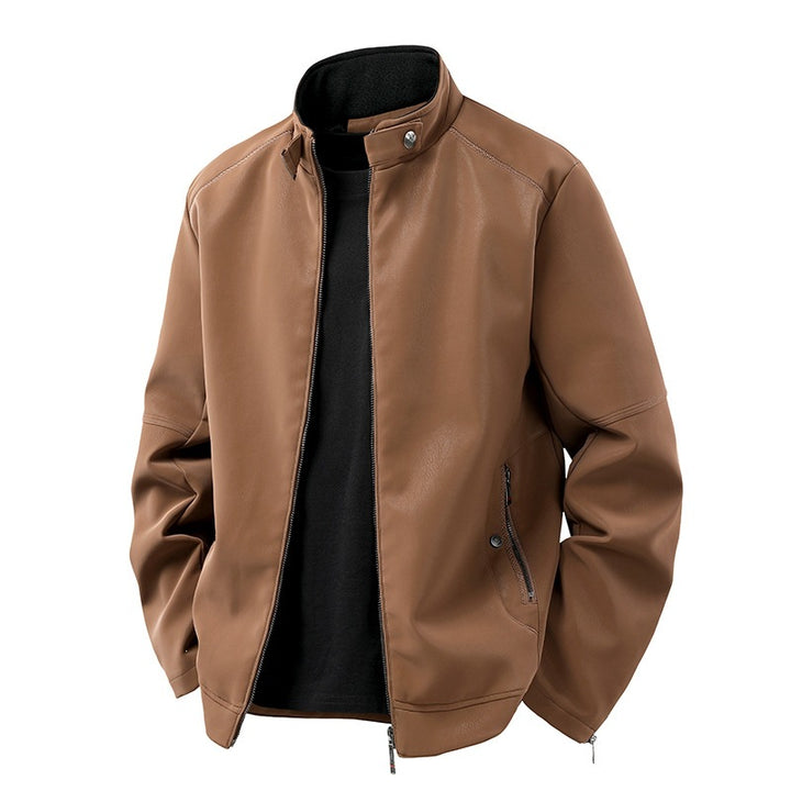 Herren Stilvolle und moderne Kunstlederjacke Drune