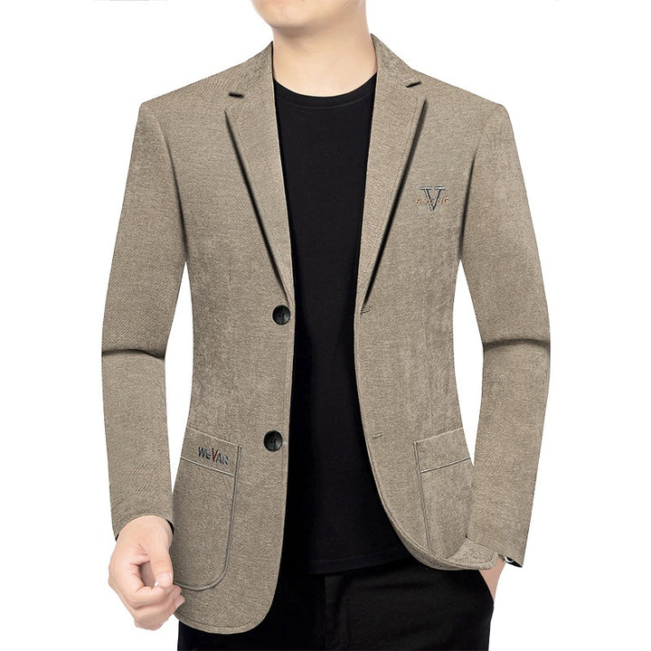 Herren Casual-Sakko in Denimoptik mit Slim-Fit und aufgesetzten Taschen Drune