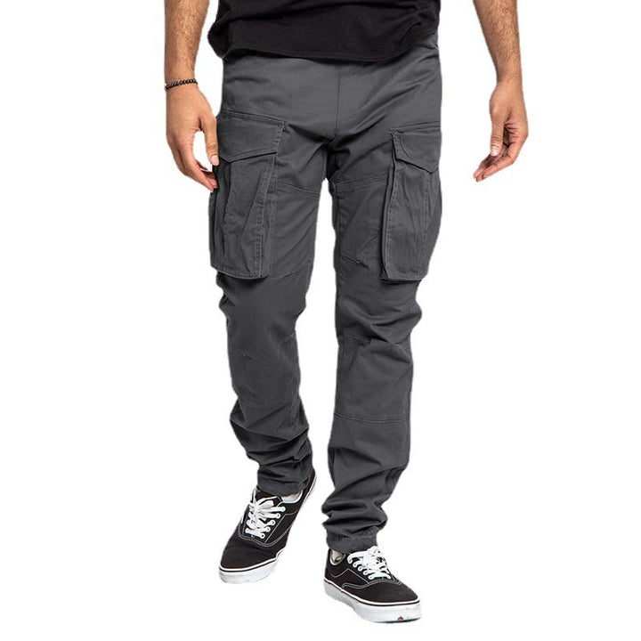 Herren nan tapered Cargo-Hose mit großen Klappentaschen, verstärkten Knien und schmal zulaufendem Bein Drune