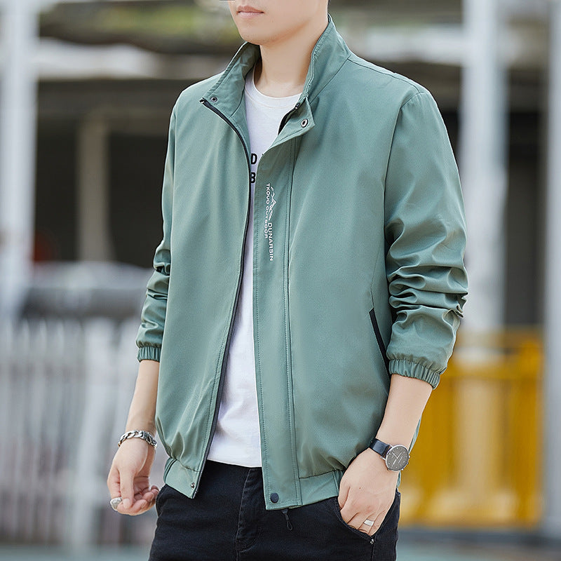Herren Leichte wasserabweisende Kapuzenjacke im Urban-Minimalstil mit Reißverschluss Drune