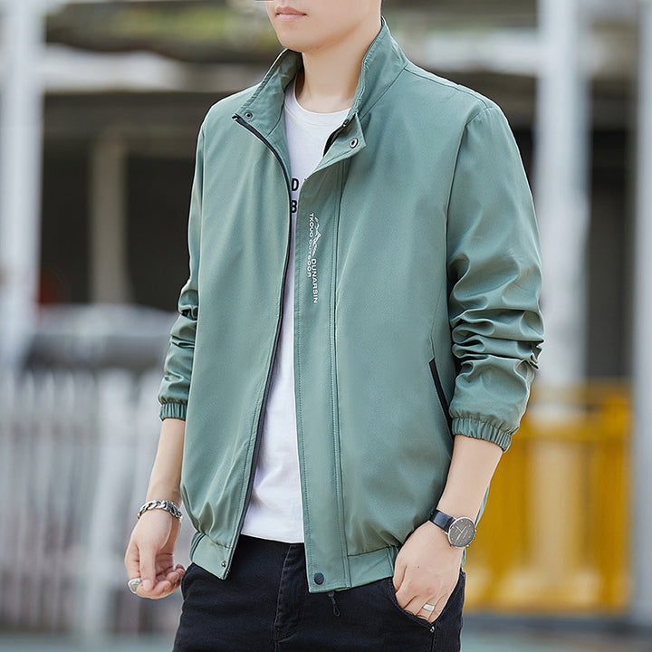 Herren Leichte wasserabweisende Kapuzenjacke im Urban-Minimalstil mit Reißverschluss Drune