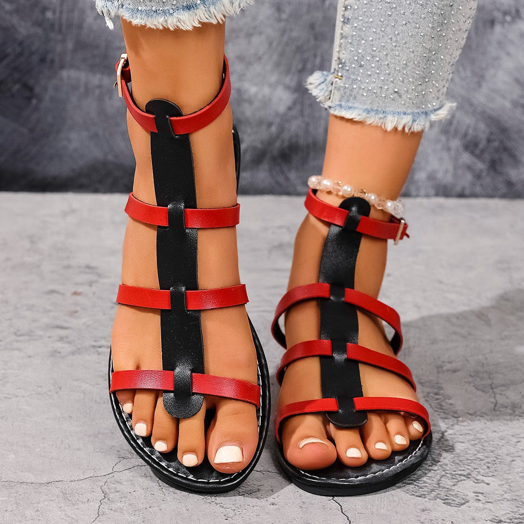 Damen Flauschige Riemchen-Sandalen mit komfortablem Fußbett und ergonomischem Design Drune