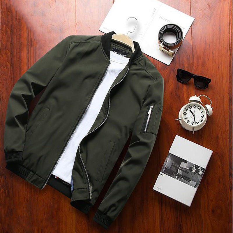 Herren Leichter Softshell-Bomberblouson mit Ärmelzip und elastischen Rippabschlüssen Drune